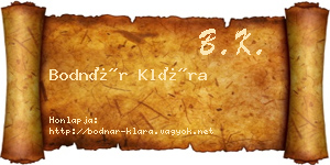 Bodnár Klára névjegykártya