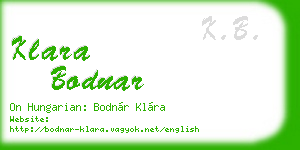 klara bodnar business card